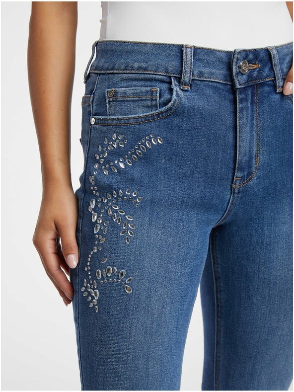 Orsay Blugi albaștri de damă slim fit ORSAY