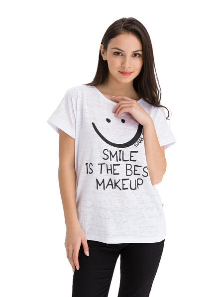 Sam 73 Tricou imprimat alb pentru femei SAM 73