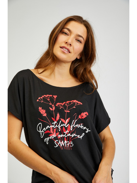 Sam 73 Tricou imprimat negru pentru femei SAM73 Circinus