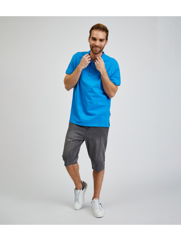 Sam 73 Tricou polo albastru din bumbac pentru bărbați SAM73 Chryz