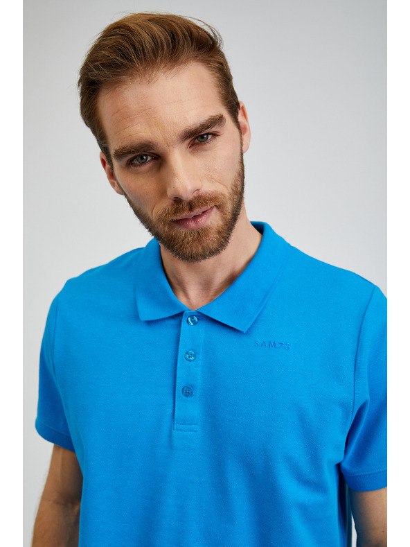 Sam 73 Tricou polo albastru din bumbac pentru bărbați SAM73 Chryz