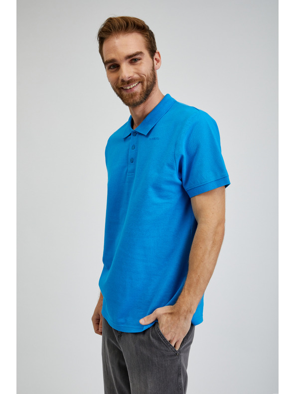 Sam 73 Tricou polo albastru din bumbac pentru bărbați SAM73 Chryz