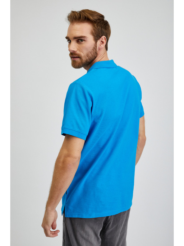 Sam 73 Tricou polo albastru din bumbac pentru bărbați SAM73 Chryz