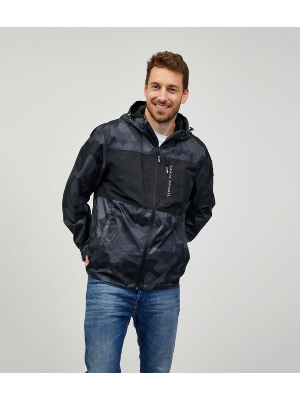 Sam 73 Jachetă militară SAM73 Lachlan neagră și gri pentru bărbați