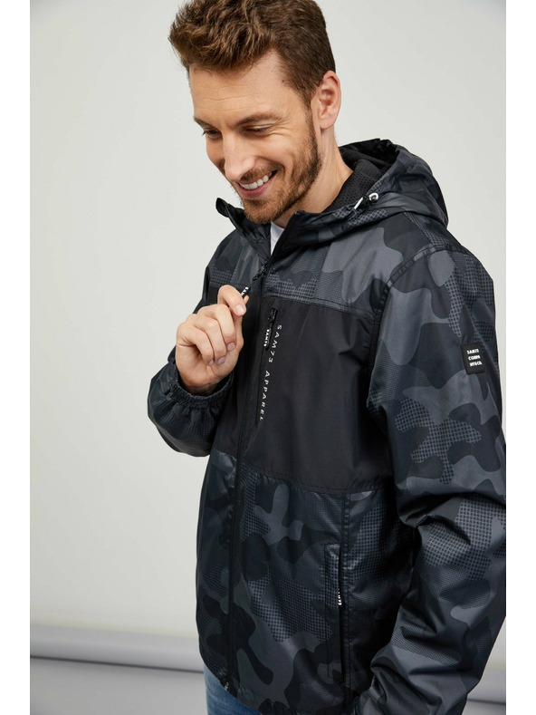 Sam 73 Jachetă militară SAM73 Lachlan neagră și gri pentru bărbați