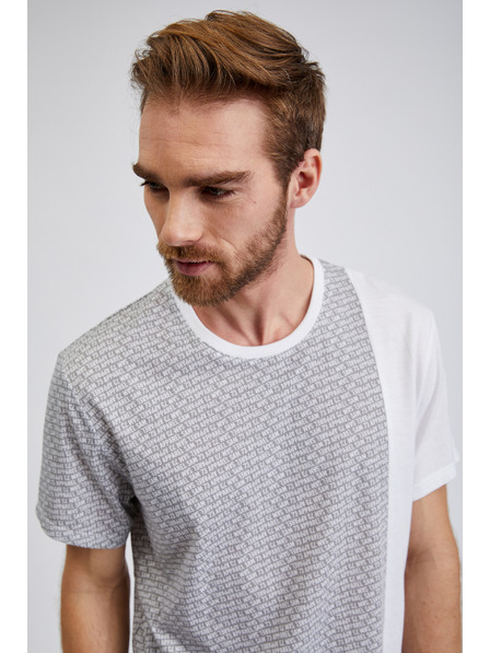 Sam 73 Tricou bărbătesc cu model gri deschis SAM 73 Paul