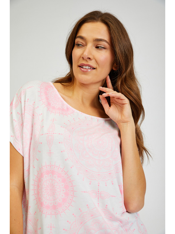 Sam 73 Tricou cu model pentru femei alb și roz SAM73 Taurus