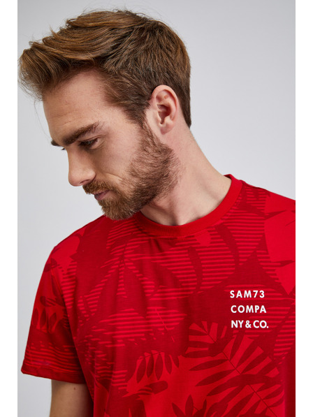 Sam 73 Tricou cu imprimeu SAM73 Sculptor roșu pentru bărbați