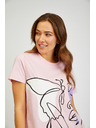 Sam 73 Tricou imprimat roz pentru femei SAM73 Musca