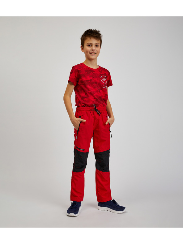 Sam 73 Pantaloni sport pentru copii negri și roșii SAM73 Jonathan