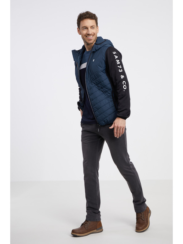 Sam 73 Jachetă ușoară matlasată albastru închis pentru bărbați SAM 73 Travis