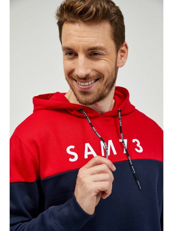 Sam 73 Hanorac roșu și albastru pentru bărbați SAM 73 Eldos