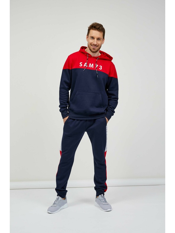 Sam 73 Hanorac roșu și albastru pentru bărbați SAM 73 Eldos