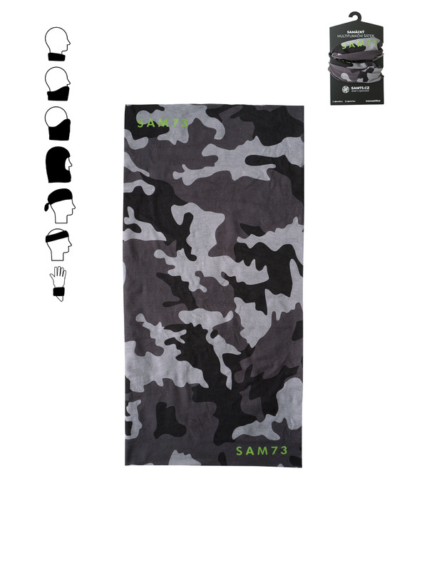 Sam 73 Eșarfă multifuncțională cu model gri SAM 73