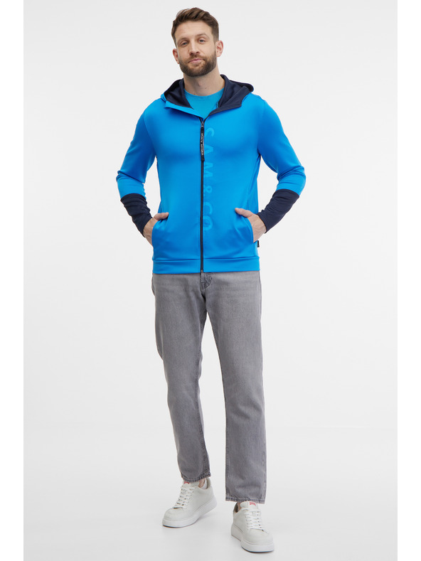 Sam 73 Hanorac albastru cu fermoar pentru bărbați SAM 73 Emanuel