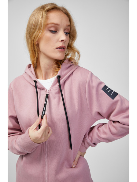 Sam 73 Hanorac cu glugă și fermoar pentru femei roz vechi SAM 73 Drusilia