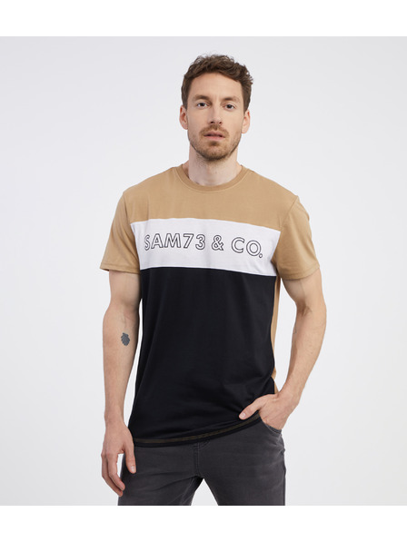 Sam 73 Tricou negru și maro pentru bărbați SAM 73 Seamus