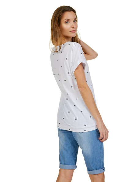 Sam 73 Tricou alb de damă cu imprimeu SAM 73 Roxanne