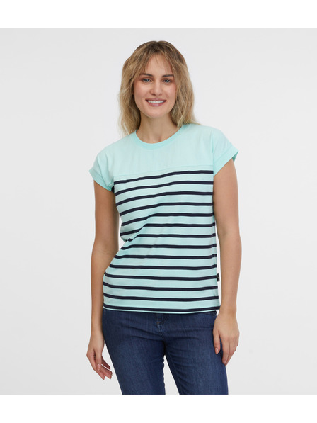 Sam 73 Tricou cu dungi turcoaz pentru femei SAM 73 Mercedes