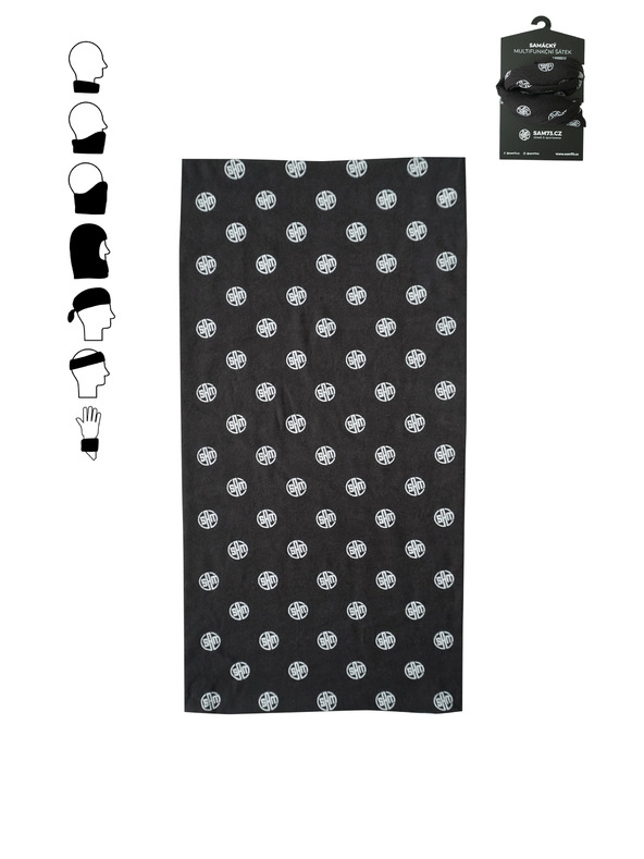 Sam 73 Eșarfă multifuncțională cu model negru SAM 73