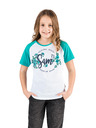 Sam 73 Tricou verde și alb pentru fete cu imprimeu SAM 73