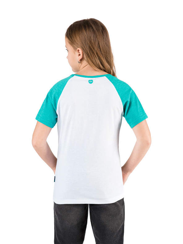 Sam 73 Tricou verde și alb pentru fete cu imprimeu SAM 73