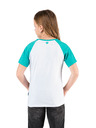 Sam 73 Tricou verde și alb pentru fete cu imprimeu SAM 73
