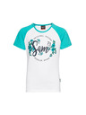 Sam 73 Tricou verde și alb pentru fete cu imprimeu SAM 73