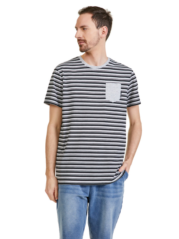 Sam 73 Tricou bărbătesc cu dungi gri SAM 73 Martin