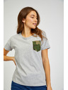 Sam 73 Tricou gri de damă cu buzunar SAM 73 Marie