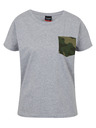 Sam 73 Tricou gri de damă cu buzunar SAM 73 Marie