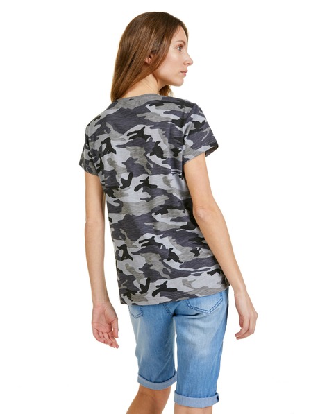 Sam 73 Tricou cu model pentru femei gri închis SAM 73 Nora