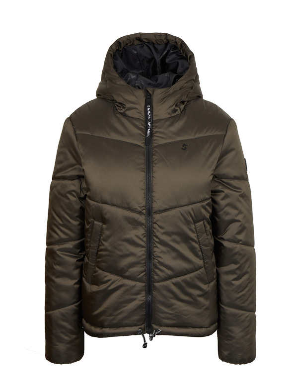 Sam 73 Jachetă de iarnă matlasată pentru femei, verde închis, cu glugă SAM 73 Gede