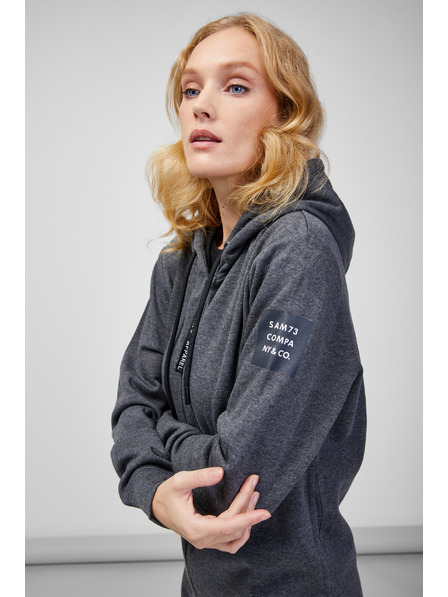 Sam 73 Hanorac cu glugă și fermoar pentru femei gri tuciuriu SAM 73 Drusilia
