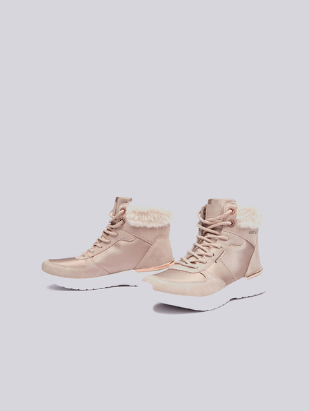 Sam 73 Botine de iarnă roz deschis pentru femei, cu detalii din piele întoarsă SAM 73 Antlia