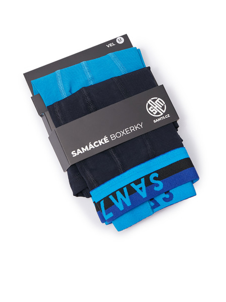 Sam 73 Set doi boxeri barbatesti de culoare albastru si negru SAM 73 Hyacinth