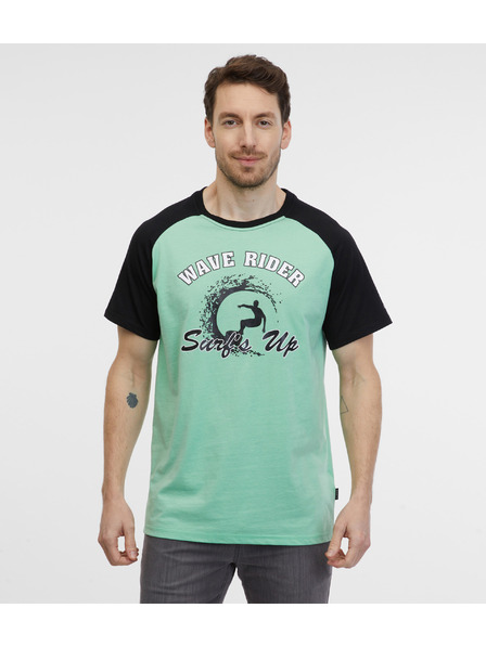 Sam 73 Tricou negru și verde pentru bărbați SAM 73 Esteban