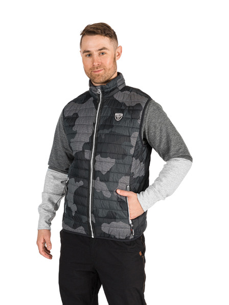 Sam 73 Vestă gri închis cu model pentru bărbați SAM 73