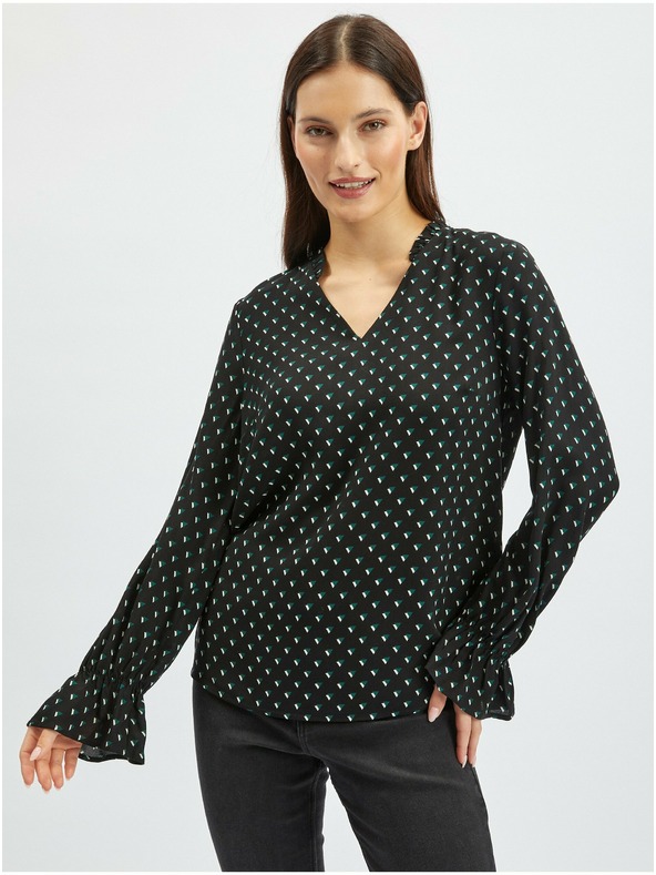 Orsay Bluză de damă neagră cu model ORSAY
