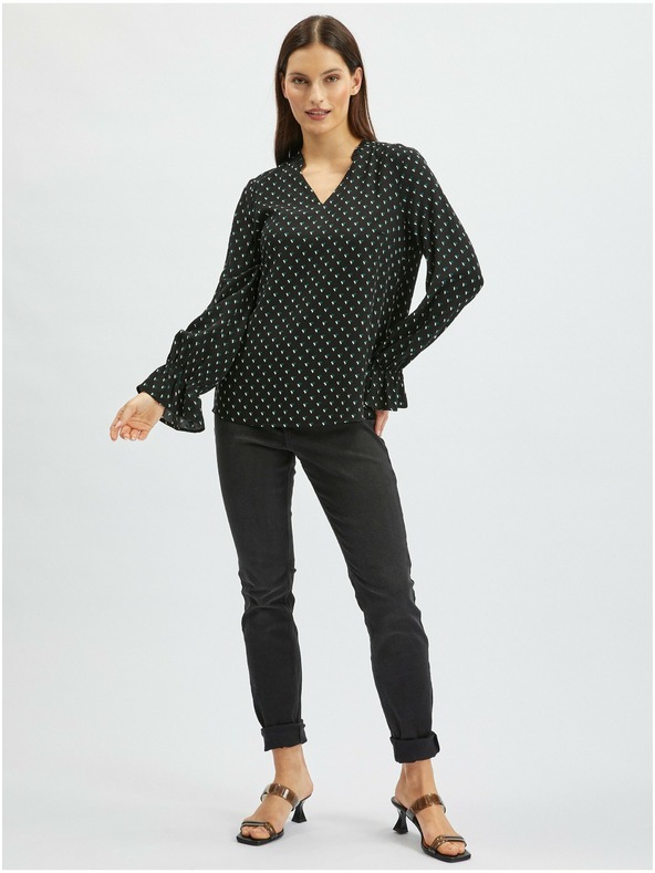 Orsay Bluză de damă neagră cu model ORSAY