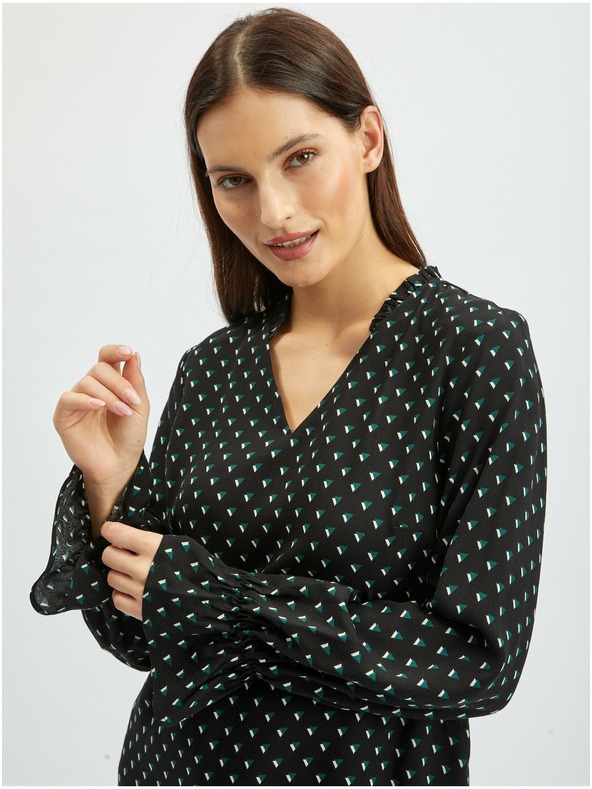 Orsay Bluză de damă neagră cu model ORSAY