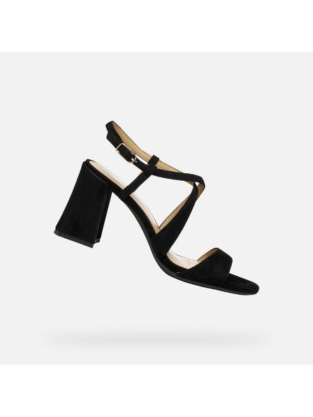 Geox Pantofi negri cu toc pentru femei Geox New Eraklia 80 T01