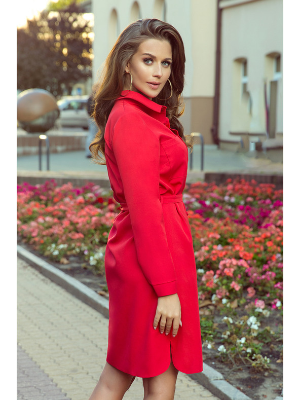 numoco Rochie cu buzunare - roșu Numoco CAMILLE