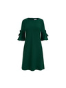 numoco NEVA Rochie trapez cu fundă - verde închis