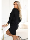 numoco Rochie lejeră tip liliac cu mânecă lungă - neagră