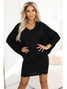 numoco Rochie lejeră tip liliac cu mânecă lungă - neagră