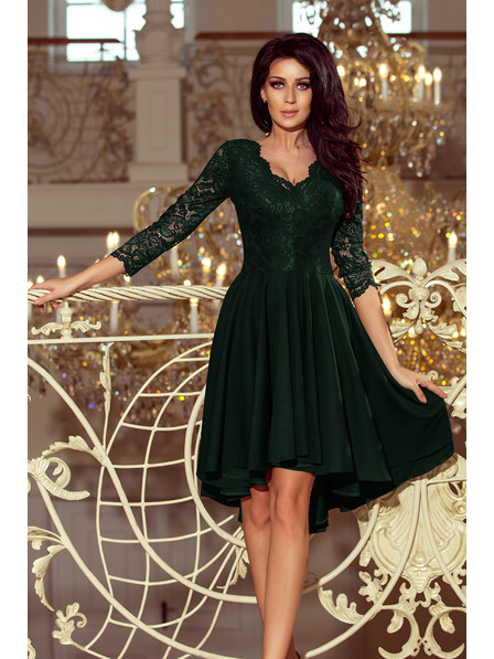 numoco NICOLLE - Rochie exclusivă din dantelă - verde închis