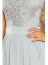 numoco LEA rochie lungă cu decolteu brodat - culoare argintie