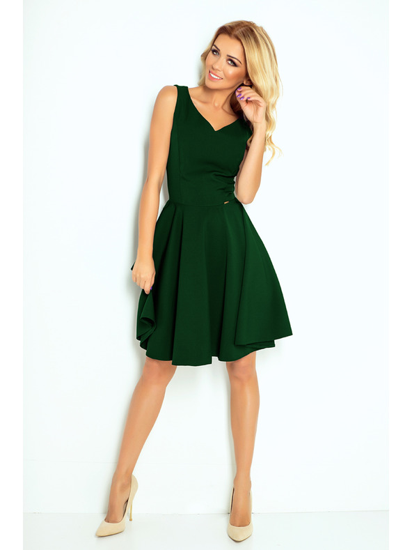 numoco Rochie - decolteu inimă - verde închis