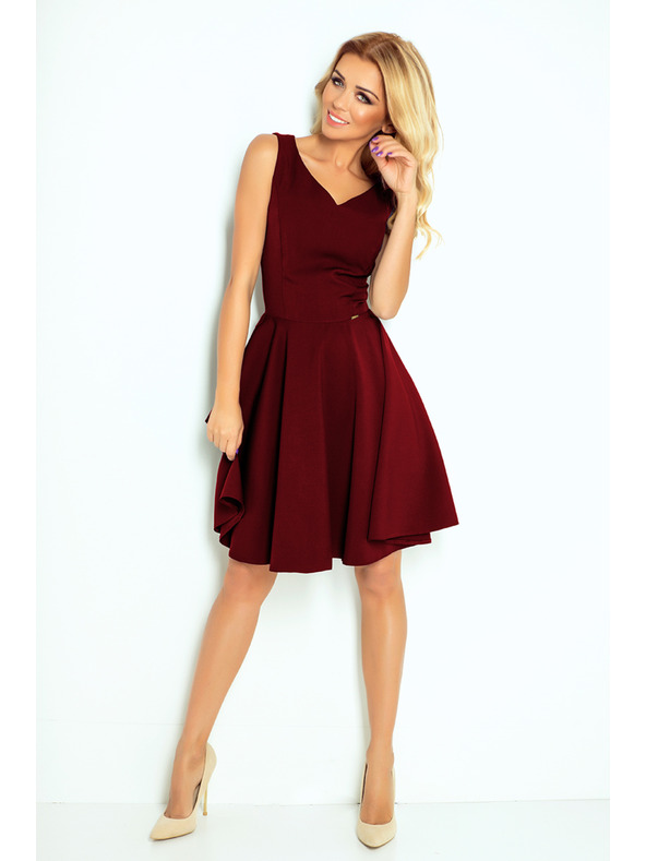 numoco Rochie - decolteu inimă - culoare bordo